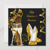 Invitation 50 Fabuleux et fantastique Champagne d'Or (Devant)
