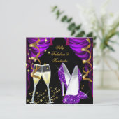 Invitation 50 Fabuleux et fantastique Champagne violet (Debout devant)