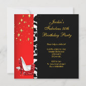 Invitation 50 & Fabuleux Fantastic Red Black Gold Anniversair (Dos)