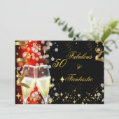Invitation 50 & Fabuleux Fantastic Red Gold Champagne Party (Debout devant)
