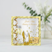 Invitation 50 & Fabuleux Fantastique Blanc Jaune Or Anniversa (Debout devant)