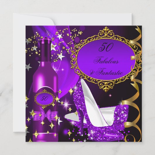 Invitation 50 & Fabuleux Fantastique Purple Magenta Anniversa (Devant)