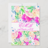 Invitation 50 Fabuleux Floral Rose rose chic Anniversaire (Dos)