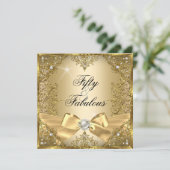 Invitation 50 Fabuleux Gold Pearl Bow 50e anniversaire (Debout devant)