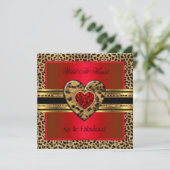 Invitation 50 & fabuleux Leopard Wild at Heart Black Gold Red (Debout devant)
