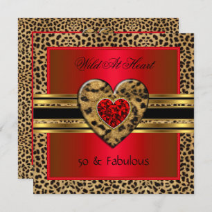 Invitation 50 & fabuleux Leopard Wild at Heart Black Gold Red