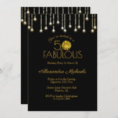 Invitation 50 & Fabuleux Lumières Blanches Sur Cactus Jaune N (Devant / Derrière)