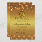 Invitation 50 & Fabuleux Lumières En Cuivre Sur Cactus Jaune  (Devant / Derrière)