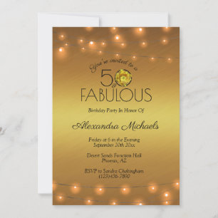 Invitation 50 & Fabuleux Lumières En Cuivre Sur Cactus Jaune