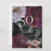 Invitation 50 & Fabuleux Moderne Dark Moody Bourgogne rose (Devant)