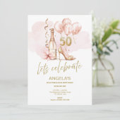 Invitation 50 & Fabuleux, moderne, tendance 50e anniversaire (Debout devant)