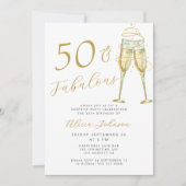 Invitation 50 & Fabuleux or 50e anniversaire fête (Devant)