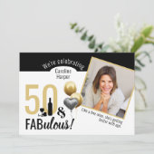 Invitation 50 & Fabuleux Photo Gold & Black Modern Anniversai (Debout devant)