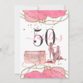 Invitation 50 Fabuleux Pink Agate Gold Parties scintillant Ch (Devant)