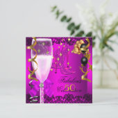 Invitation 50 Fabuleux Pink Black Gold 50e Champagne Party (Debout devant)
