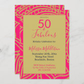 Invitation 50 Fabuleux Pink Gold Party (Devant / Derrière)