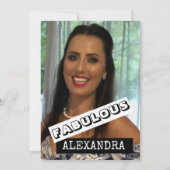 Invitation 50 Fabuleux Poster Photo personnelle Movie Anniver (Dos)