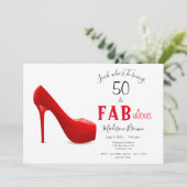 Invitation 50 & Fabuleux Red Black Girly Stilleto Anniversair (Debout devant)