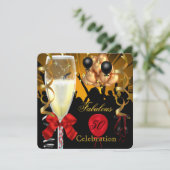 Invitation 50 & Fabuleux Red Gold Black Birthday Party 2 (Debout devant)