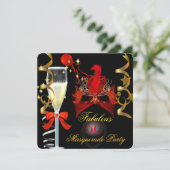 Invitation 50 & Fabuleux Red Gold Black Masquerade Party (Debout devant)