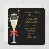 Invitation 50 & Fabuleux Red Gold Black Masquerade Party (Dos)