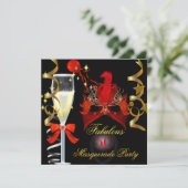 Invitation 50 & Fabuleux Red Gold Black Masquerade Party (Debout devant)