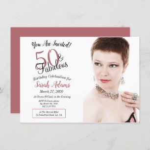 Invitation 50 & Fabuleux Rose Gold 50th Birthday Party Photo