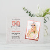 Invitation 50 & Fabuleux Rose or rose marbre 50e anniversaire (Debout devant)