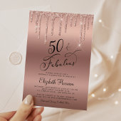 Invitation 50 Fabuleux Rose Parties scintillant Gold fête d'a
