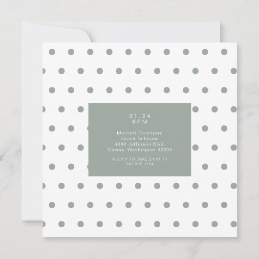 Invitation 50 & Fabuleux Sage Simple Carré d'anniversaire (Dos)