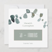 Invitation 50 & Fabuleux Sage Simple Carré d'anniversaire (Devant)