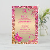 Invitation 50 & Fabuleux talons hauts Glam doré rose (Debout devant)