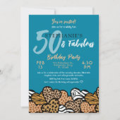 Invitation 50 & Fabuleux Turquoises Coeurs sauvages Cinquante (Devant)