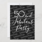 Invitation 50 & Fabulous 50th Birthday Party Black Elegant (Dos)