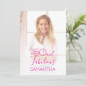 Invitation 50 & Fabulous 50th Birthday Party Minimal Photo (Debout devant)