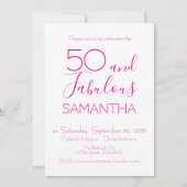 Invitation 50 & Fabulous 50th Birthday Party Minimal Photo (Dos)