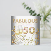 Invitation 50 Fabulous Champagne Doré (Debout devant)
