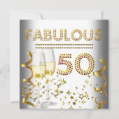 Invitation 50 Fabulous Champagne Doré (Devant)