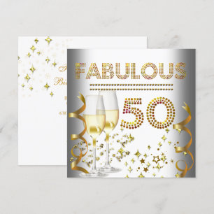 Invitation 50 Fabulous Champagne Doré