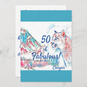 Invitation 50 & Fabulous Cougar Wildcat 50e fête d'anniversai (Devant / Derrière)