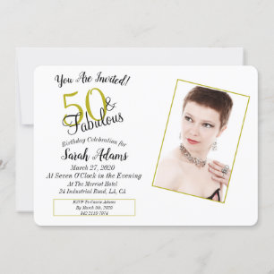 Invitation 50 & Fabulous Gold 50th Birthday Party Photo