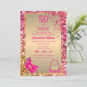 Invitation 50& Fabulous High Heels or rose Parties scintillan (Debout devant)