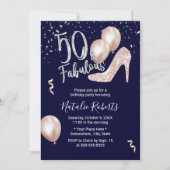 Invitation 50 & Fabulous Modern High Heel 50e Anniversaire Ma (Devant)