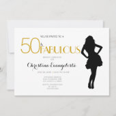 Invitation 50 & Fabulous Parties scintillant d'or avec Silhou (Devant)