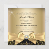 Invitation 50 & Fabulous Photo Gold Black Bow 50e anniversair (Dos)