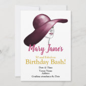 Invitation 50 & Fabulous Pink and Gold Birthday Invitation! (Devant)