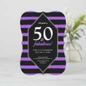 Invitation 50 & Fabulous Purple & Black 50th Birthday Party (Debout devant)