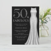 Invitation 50 & Fabulous Silver Sparkle robe 50e anniversaire (Debout devant)