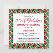 Invitation 50 & Fabulous ST KITTS NEVIS FLAG Custom Birthday (Devant)