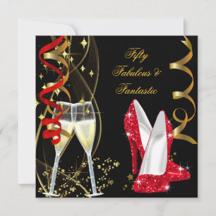 Invitation 50 Fabuluses et Fantastiques Fêtes au Champagne Ro
